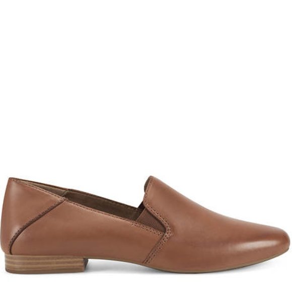 Earth Origins Ryanne Saddle Brown Leather Casual Slip On Flats Loafers Women's 6 - Picture 3 of 6